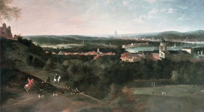 Vista attraverso Greenwich Park verso Londra, dipinto per Luigi XV a Parigi da Jean Rigaud